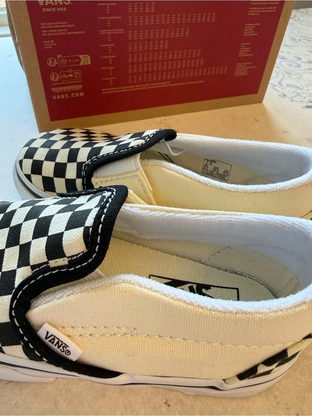 Vans Checkerboard Slip-On Sneakers - Black & White